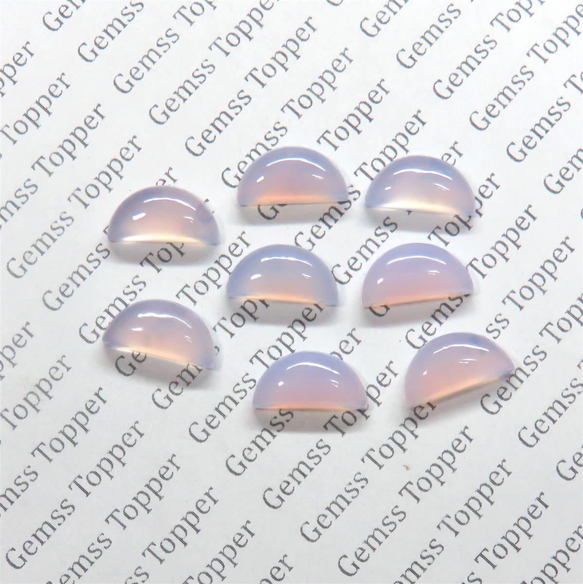 Lavender Chalcedony 6x12 mm D Shape Cabochon